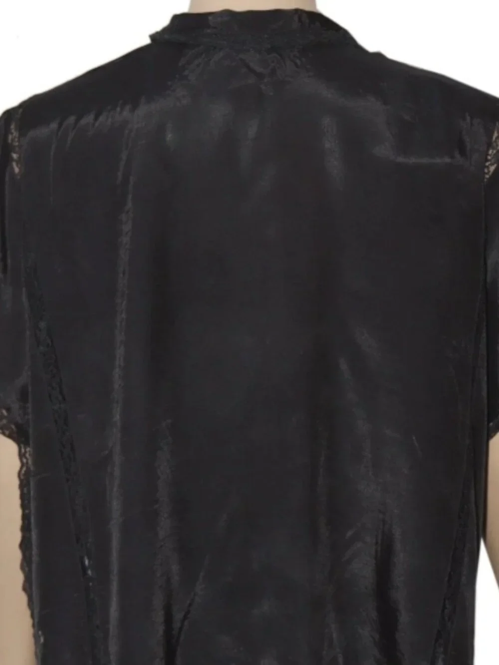 Free People Marigold Shine Lace Top Buttondown Lace V Neck Black S